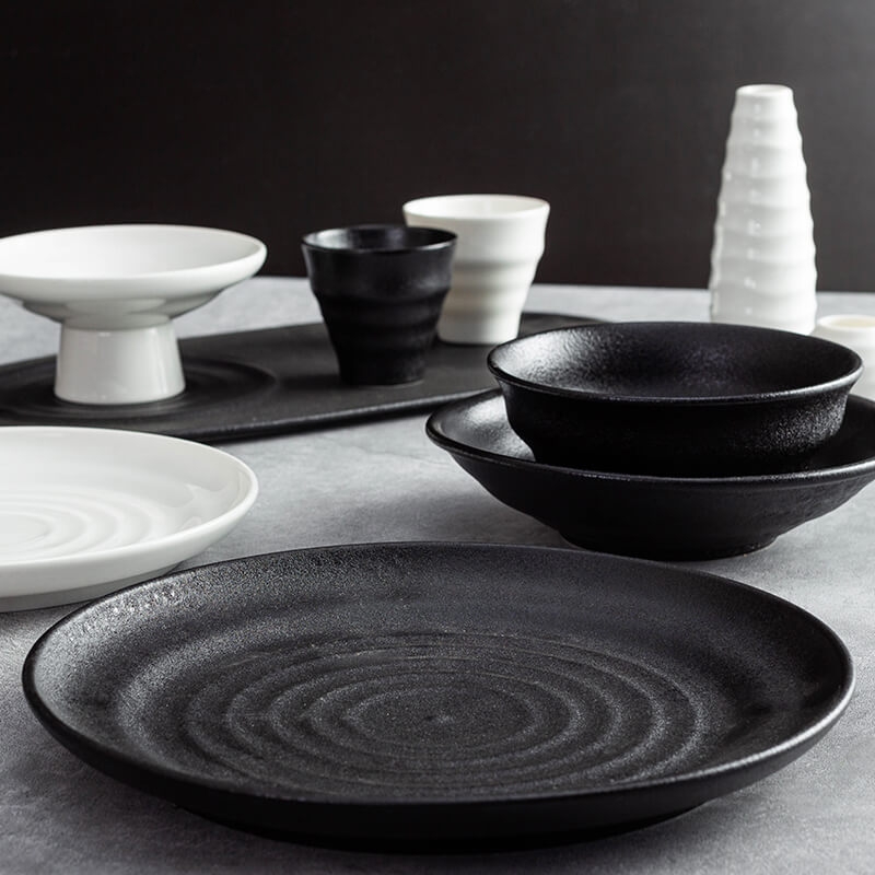 black porcelain tableware suppliers