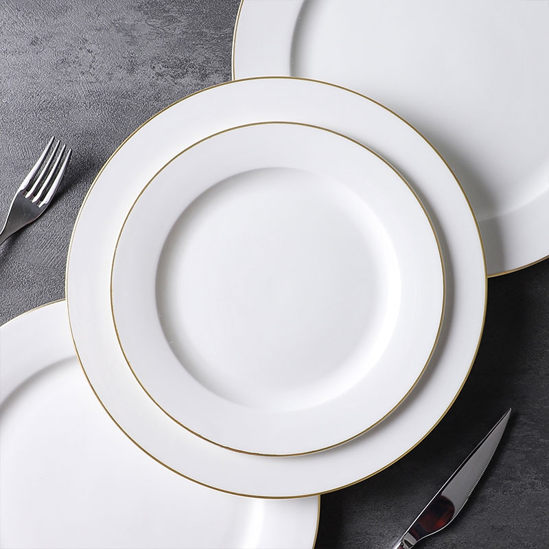 Bone China Tableware with Gold Edges