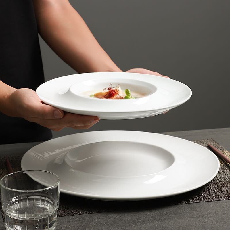 white ceramic plates