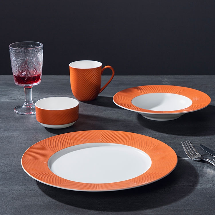 colorful glazed dinnerware