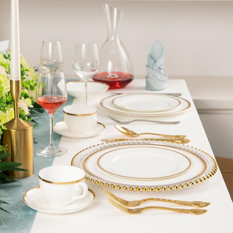 white ceramic dinnerware